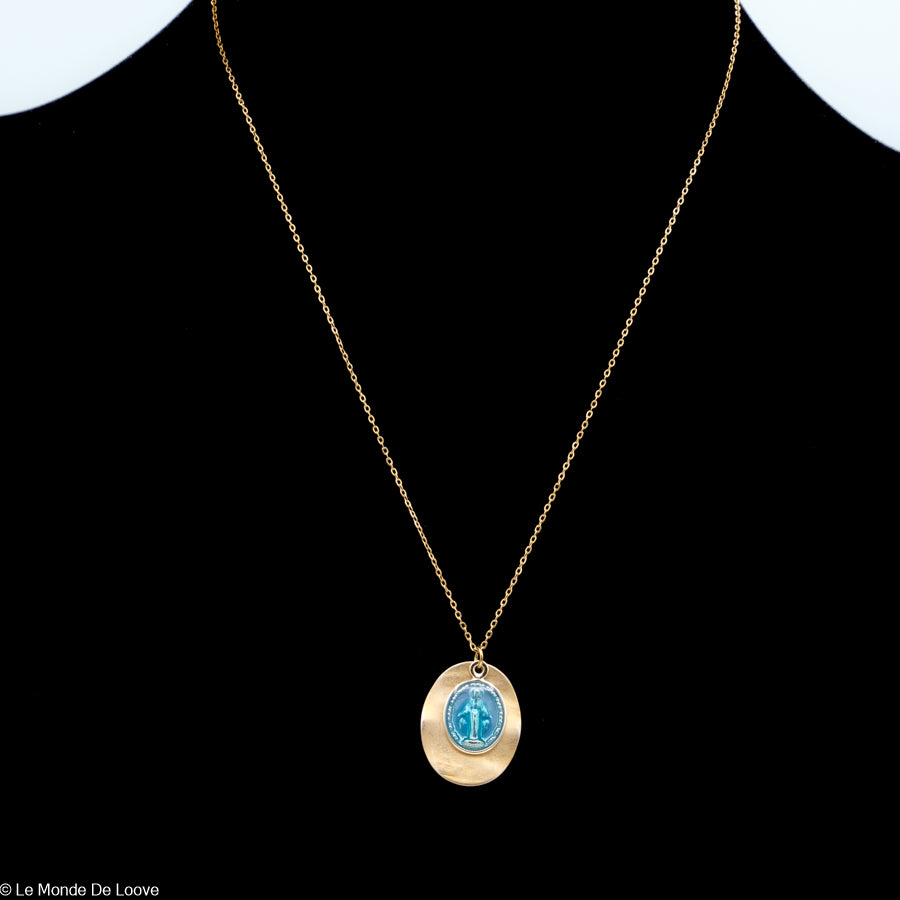 Collier Aura Vierge bleue
