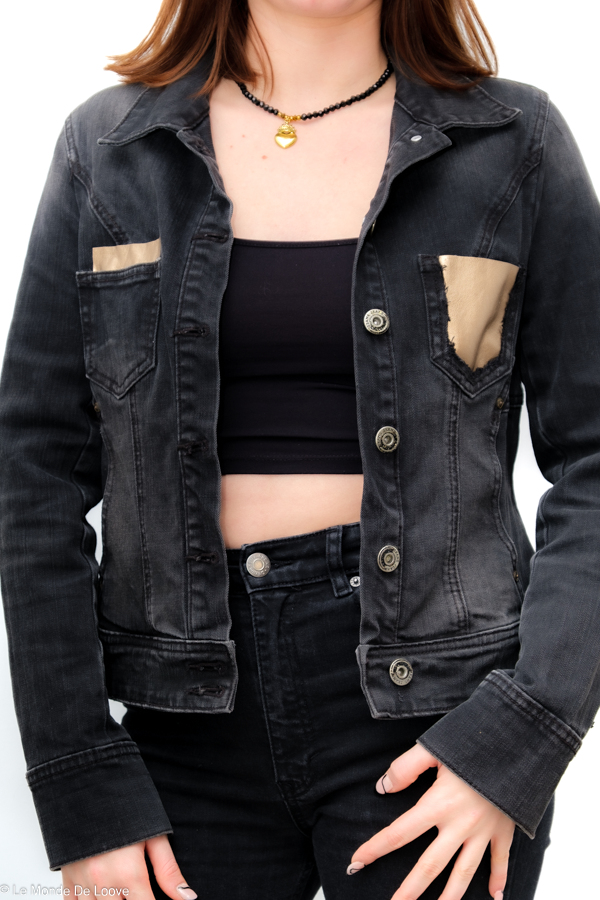 Veste en jean noire