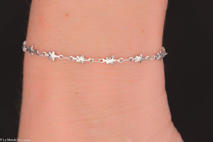 Bracelet argent étoilé