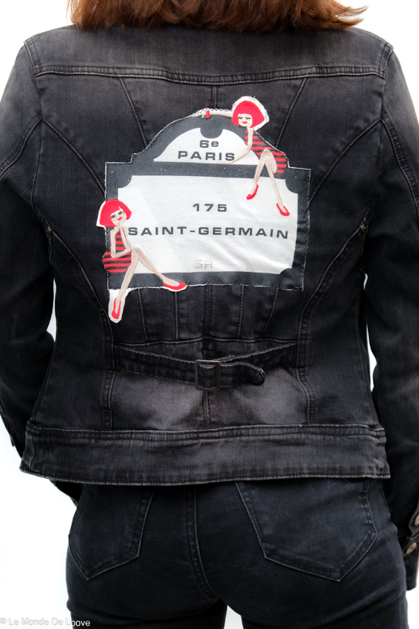 Veste en jean noire